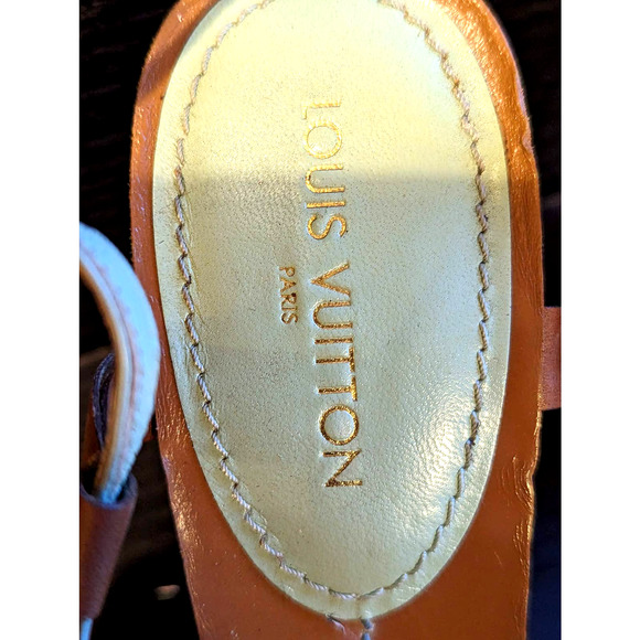 Louis Vuitton Vintage 90's Blue Platform Sandals Strappy Summer EU 41 - Picture 7 of 10